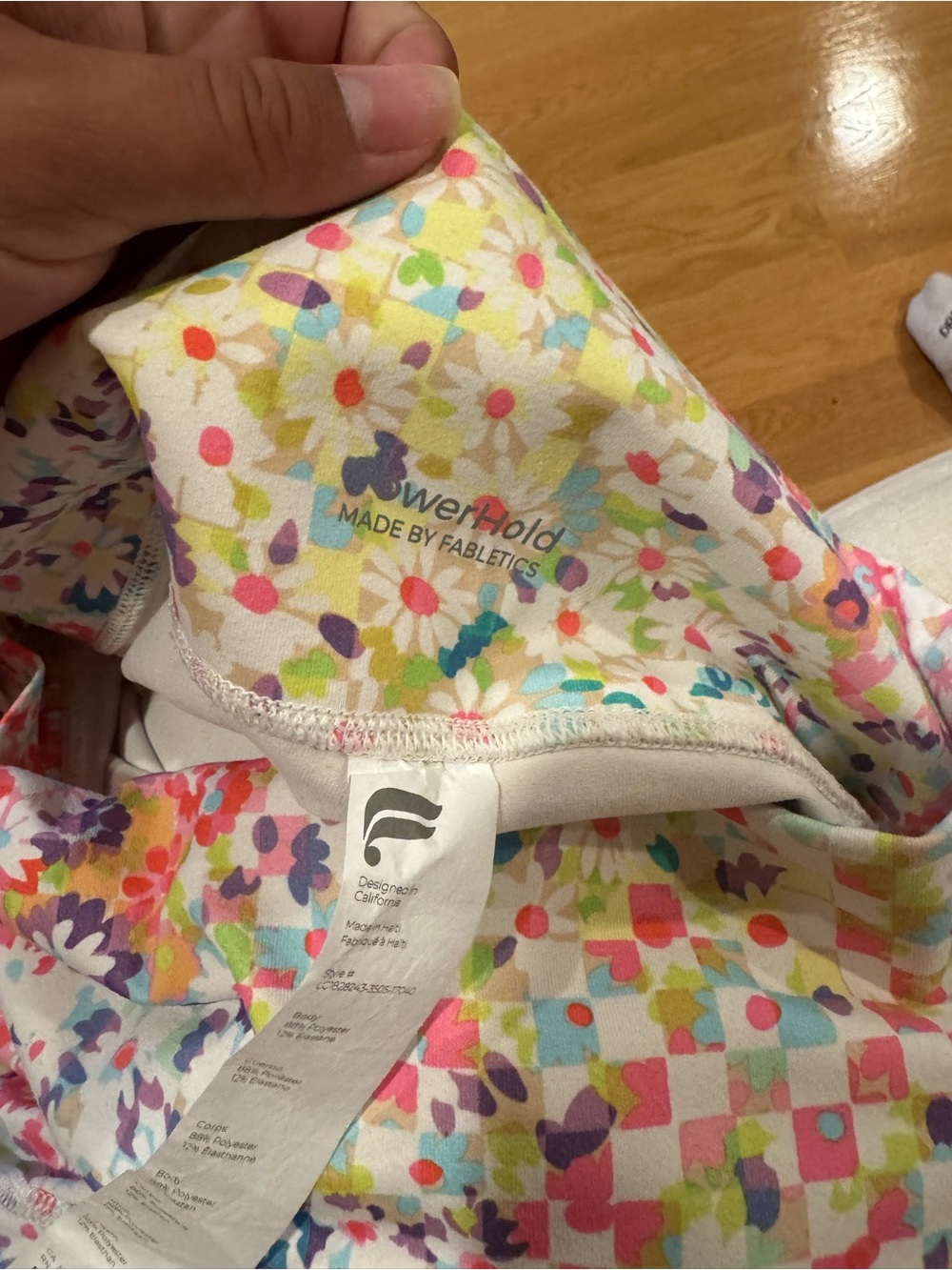 Fabletics PowerHold High-Waisted Floral Leggings – Size Medium - Picture 2 of 5